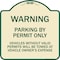 Signmission Warning Parking by Permit Vehicles w/o Valid Permits Towed Vehicl Alum, 18" x 18", TG-1818-22714 A-DES-TG-1818-22714 - alternate 1